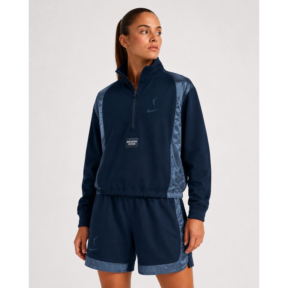 NIKE WNBA Indiana Fever Quarter Zip Pullover Womens XL Navy Blue Basketball